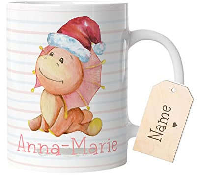 timalo® Kindertasse mit Namen | Motiv Dinosaurier Personalisierte Tasse mit Wunschname für Kinder Geschenk Nikolaus Weihnachten Jungen und Mädchen | mug-dx-5