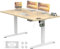 JUMMICO Electric Standing Desk 140x70 cm with Charging Port, Height Adjustable Computer Desk with Cable Tray,Ergonomic Sit Stand up Desk Rising Table Home Office Furniture, Beige