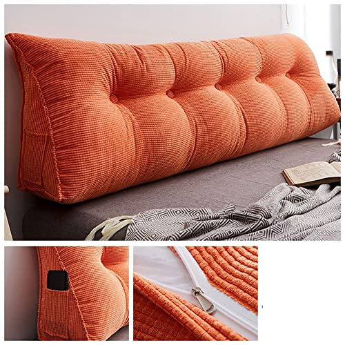 BOMATY Dreieckiges Kopfteil für Nachttisch, Rückenlehne, Kopfteil für Bett/Sofa/Couch, mit abnehmbarem Bezug, Relax-Kissen, Tatami-Rückenkissen, bequeme Lendenwirbelsäule