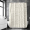 Encasa XO Rideaux de Douche de Salle de Bain | Tissu imperméable de qualité Plus Lourde | 180x180 cm | 10 Crochets gratuits Inclus - Bohème Labyrinthe Beige