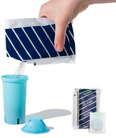 Phox - Brita Standard Compatible Water Filter Cartridge - Eco refillable and Reusable Filter Cartridge for Brita Jug + Clean Pack