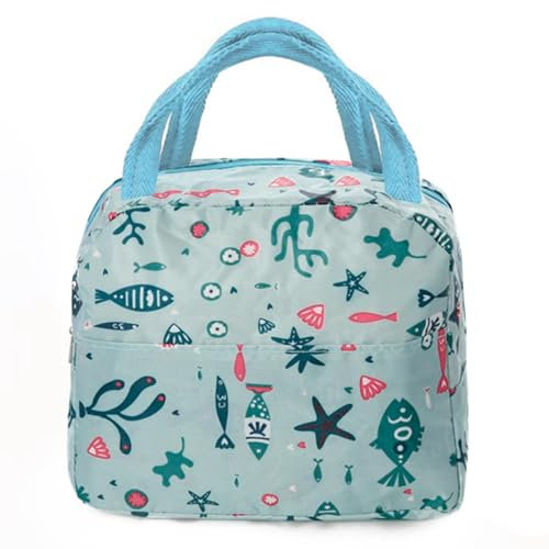 PAIDE P Bolsa Térmica Porta Alimentos, Nevera trabajo, Bolsa Aislamiento Térmico, Bolsa Almuerzo con Paredes Aislantes, porta alimientos para trabajo, picnic, infantiles y adultos. (C5, Ocean)