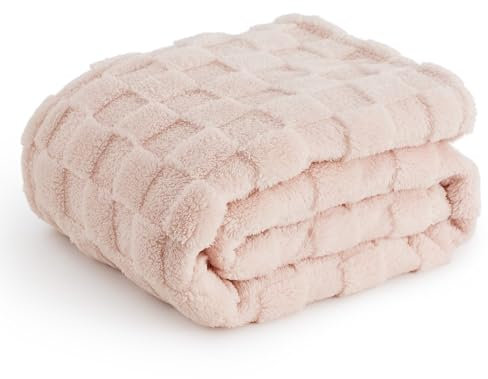 Bedsure GentleSoft, Coperta in pile a scacchi, per divano, colore rosa, idea regalo per donne, uomini e ragazze, simpatica, morbida e accogliente, per camera da letto, decorazione per la casa, regalo