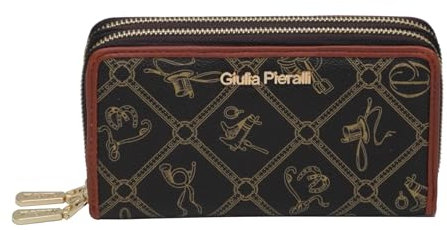 XXL Designer - Damen Glamour Geldbeutel Geldbörse Portemonnaie von Giulia Pieralli - (Coffee Braun)