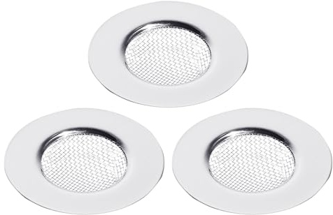 Juego de 3 Filtros para Fregadero de Cocina y Baño - Desagüe de Acero Inoxidable (Diámetro 7,6 cm)