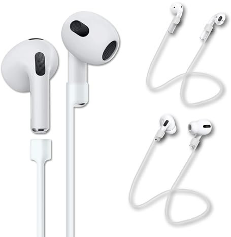 rootful.® Urban Essentials | 2 bandas de sujeción para AirPods | Soporte para AirPods para deportes | Accesorios para AirPods | Correas para AirPods 1, 2, 3, 4 AirPods Pro (2X Blanco)