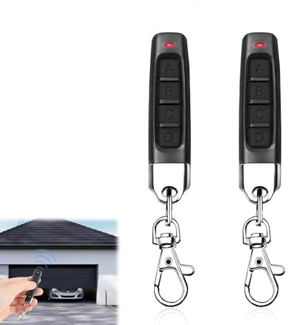 2 Pcs 433mhz Universal Garage Door Opener Remote, 4 in 1 Wireless Electric Gate Fob Cloning Replacement for Vehicles Smart Homes Electric Rolling Shutter Doors Alarms Systems