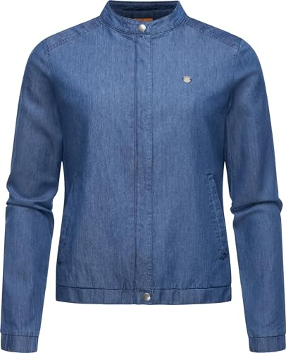 Ragwear Damen leichte Sommerjacke in Denim-Optik Blousonjacke kurz Jeansjacke Malawi Denim YOUMODO Denim Blue Gr. XL