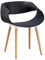 JUUBND Moderner, minimalistischer Esszimmerstuhl, ergonomisches Design ohne Sessel, Beine aus Massivholz und PVC-Oberflächen, geeignet für Büro/Flur/Wohnzimmer/Konferenzraum,Black