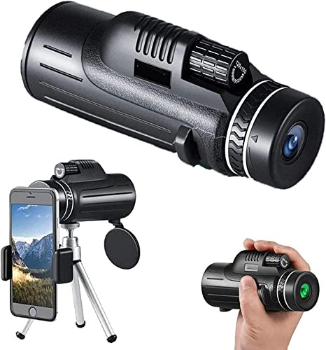 Monokular-Teleskop Handy 40x60 Fernglas Erwachsene für Smartphone High-Definition-Zoom Weitwinkel-Teleskop BAK4 FMC Leichtgewicht mit Handyhalter Stativ