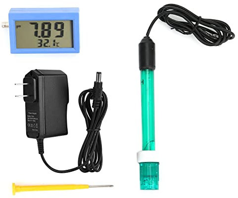 Temperatur-PH-Monitor-Messgerät, 0, 00-14, 00 Sensor-Test-Kit PH Automatische Kali Brier Elektroden Sonde Für Hydro Ponic Ph Aquarium Meter Wasser(EU Pulg)