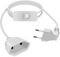 HuaLiSiJi Verlängerungskabel Eurostecker mit Schalter 2,5A 250V Verlängerungskabel Flach Eurostecker 90 Grad Kurz, für Haushaltsgeräte TV PC Computer Monitor Etc (Weiß, 1m)