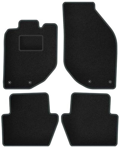 SMK Velours Standard fussmatten Auto passend für Volvo C70 II 2005-2013 - Standard, Gewebt, Grau fußmatten Auto - Erleben Sie neuen Fahrkomfort mit einem Velours- Auto fußmatten Satz für Ihr Auto