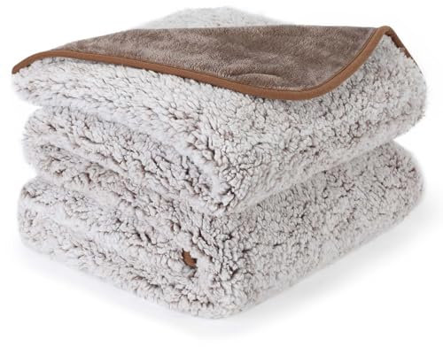 PETTOM Hundedecke Wasserdicht, Hundedecke Sofa 152 x 127 cm, Hunde Decke aus Sherpa und Flanell, Haustierdecke Flauschig Maschinenwaschbar