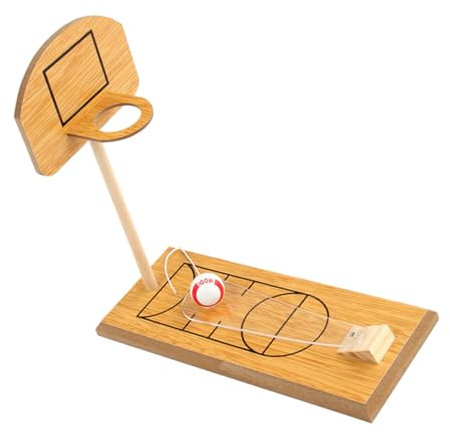 VICASKY 1 Satz Tischbasketballspiel Kinder holzspielzeug Mini Basketball Hoop Indoor-Spielset Finger-Basketballspiel Desktop-Spielzeug Tabletop-Basketball Mini-Basketballspielzeug Hölzern
