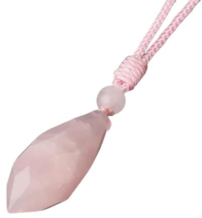 Collana Perline,Collana Di Cristallo Naturale Per Donne E Uomini,Collana Di Pietra Di Quarzo Rosa Sfaccettata A Forma Di Navetta,Collana In Argento Con Catena,Gioielli Con Pietre Preziose Reiki,Rega