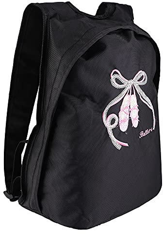 BONKZEBU Ballett-Tanz-, große Kapazität Gym für Frauen kleine Gym Tasche, verstellbare Schultergurte Tanz niedlichen Ballett Tasche Kits, mit Satin-Futter (Schwarze Tanzschuhe mit
