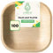 U'reca Organics Eco-Friendly Areca Palm Leaf Square Plates | 4 - Pack of 100 | Ideal for Finger Foods, Spreads & Gourmet Presentation | Leakproof, Heavy-Duty, Natural