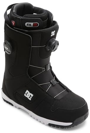 DC Shoes Phase BOA Pro Herren Snowboardstiefel, warm, langlebig, vorgeformt, mittelflexibel, belüftet, isoliertes Futter und geformte Innensohle, Schwarz/Weiß, Größe 45
