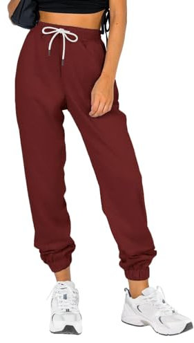CHENSIYU Damen Jogginghose Hoher Taille Hosen Sweatpants Jogger Outdoor Laufhosen Lockere Elastische Leggings Yoga Casual Baggy Fitness Freizeithose Sporthose