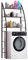 COSHANO Estantería sobre Lavadora WC Inodoro Ahorra Espacio Almacenamiento Cuarto Baño, Colada, Color Negro, 166x65x25cm