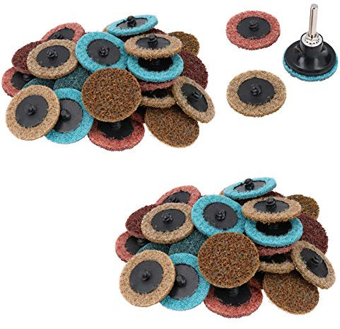 60 x Mixed Grit Type R Conditioning Quick Change Sanding Discs + Arbor