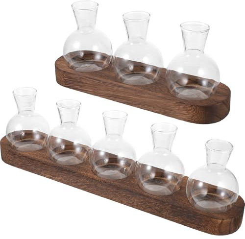 BESPORTBLE 1 Satz Mit Wasser gewachsene Pothos-Vase modern Anlage Gewächshaus Einzelstielvase Marineblaue Vase Hyazinthenvase für den Haushalt kleine Glasvasen für Blumen Pflanzer Holz