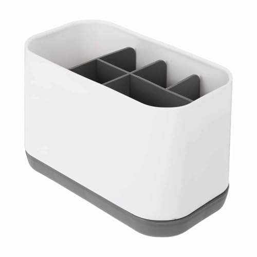 Portaspazzolini Grigio con Scolatura - Organizzatore da Parete per 4-6 Spazzolini & Dentifricio, Soluzione Igienica per Famiglia, Bambini & Adulti, Design Compatto per Bagno