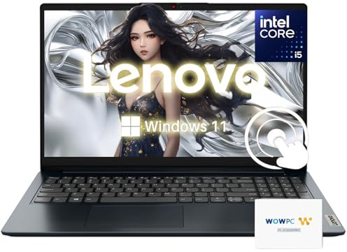 Lenovo Premium Laptop | 15.6 FHD Touchscreen | 8GB RAM | 256GB SSD | Intel Core i5-1235U (10 cores up to 4.40GHz) | WiFi 6 | Win 11 | WOWPC Recovery USB