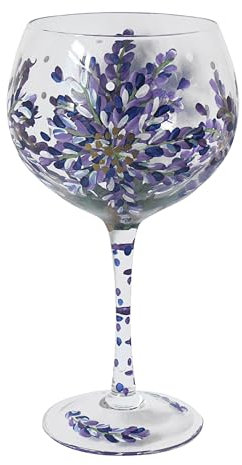 Lesser & Pavey Agapanthus Gin Glass Lynsey Johnstone for Cold & Hot Drinks | Stylish Gin Drinking Glasses for Water & Cold Drinks | Lovely Gin Glasses Tableware Gifts for Women & Men