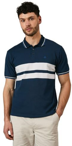 Maine Navy Carter Chest Stripe Polo Shirt
