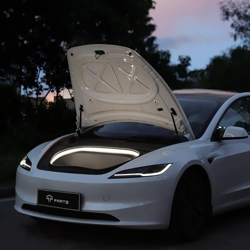 TPARTS Frunk Striscia LED per Tesla Model 3 Highland 2024+, silicone flessibile, impermeabile, illuminazione interna, modello 3, Premium/performance, accessori bagagliaio, luci ambientali (luce bianca