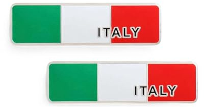 Adesivi per auto Bandiera italiana 2 pezzi – Effetto 3D resistente alle intemperie – Emblema tricolore per auto, moto, laptop, bagagli, decorazione esterna e interna
