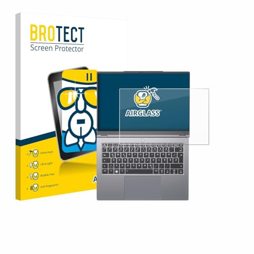 BROTECT Schutzglas für Tuxedo InfinityBook Pro 14 Gen 10 Schutzfolie Panzer Folie Glas Displayschutz Made in Germany [Kratzfest 9H, Anti-Fingerprint]