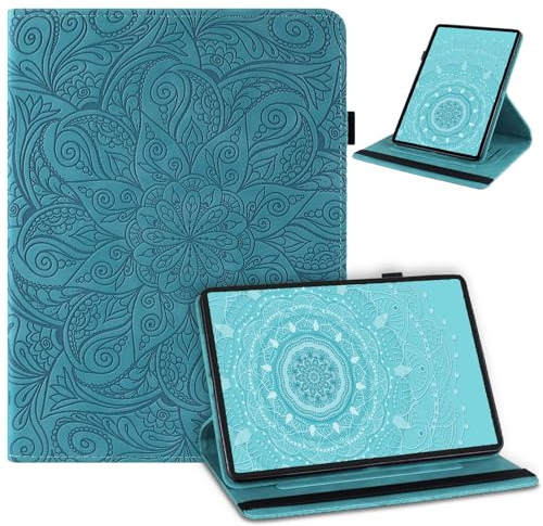 laddutoi Hülle für Samsung Galaxy Tab A 10.1 2019 SM-T510/T515, Blau | PU+TPU Lederhülle, 360° Drehbare Ständer, Kartensteckplätze, Stylus Halter, Tablet Cover Klapphülle Schutzhülle Flip Case