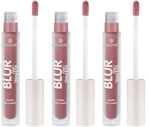 essence BLUR soufflé matte lip cream, Lippenstift, Nr. 10, Nude, matt, vegan, ölfrei, ohne Parabene, ohne Mikroplastikpartikel, 3er Pack (3x3.6ml)
