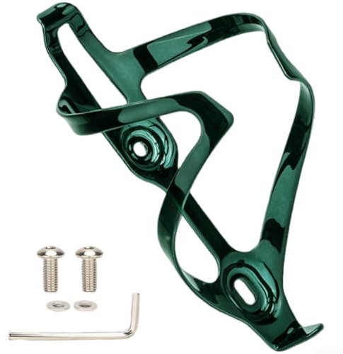 Honseadek Alloy Water Bottle Cage, 65mm Hole Spacing Holder for MTB Road Cycling, Lightweight Dark Green(Dark Green)