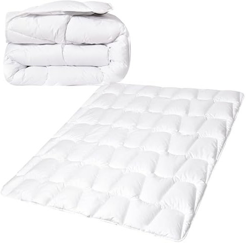 sei Design Premium Bettdecke 200x220 cm Steppdecke SWAN de Luxe mit daunenähnlicher Füllstruktur – Sommer – Bezug 100% Baumwolle | leichte Decke mit hoher Wärmehaltung