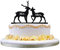 zhongfei Rustic Andenken Kuchen Topper- 2 Deers mit Herrn und Frau