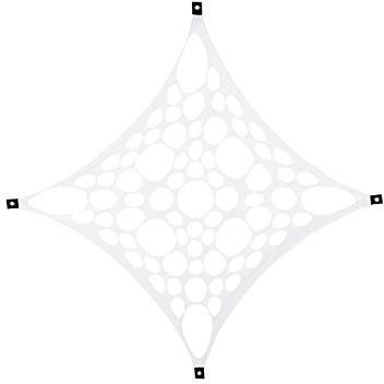 PSYWORK Schwarzlicht Segel Spandex | PSY Suzy Square | Weiß | 1 x 1m | UV-aktiv | Leuchtend | Wandtuch Wandbehang Stoff Neon Deko Party Tuch Tapestry Poster PSY Goa