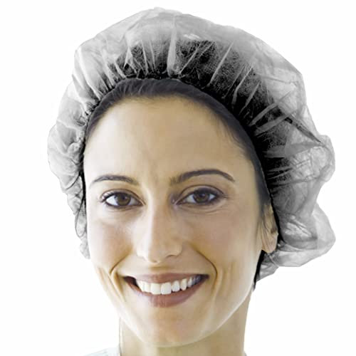 Gorro desechables negros plisados - TNT 100 piezas - Cubierta de cabeza y cabeza - Para centros de belleza, centros de bienestar, SPA, centros médicos, hogares de ancianos, restaurantes, limpieza