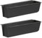 ARTECSIS Jardiniere Plastique Rectangulaire 37cm I Lot de 2 Jardinières pour Palette Europe I Anthracite