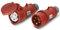CEE Stecker & Kupplung Set 400V/16A 5p IP44 mit Phasenwender - Mennekes
