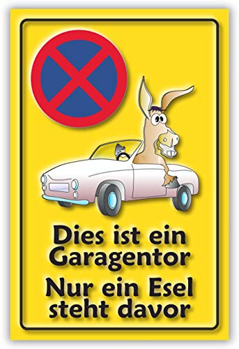 SCHILDER HIMMEL anpassbares Parkverbot Parken verboten Esel Schild 21x15cm Kunststoff, Nr 51 eigener Text/Bild verschiedene Größen/Materialien