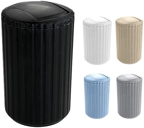 WK Alstar 3Ltr Compact Bathroom Bin/Small Swing Bin (Black)