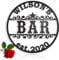 Personalisierter Name Bar-Schild, Wanddekoration, Geschenk für Vater, Wandschild, Metall Plakette, Blechschild, Vatertagsgeschenk, Custom Saloon Bar, Dekoschild, Türschild, Hausbar (Durchmesser 40cm)