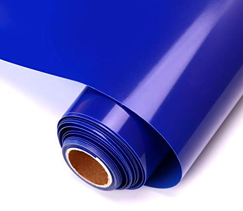 YRYM HT Selbstklebende Vinylfolie Plotter - 30cm x 305cm Permanente Plotterfolie Rollen Selbstklebend für Bastelprojekte,Schilder,Scrapbooking(Glänzend Blau)