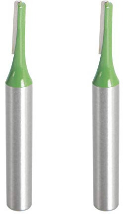 Aopin Router Bit 3mm Cutting Dia 6mm Shank Dia Single Flute Straight Bit Carbide for Woodworking Milling Cutter Tool, Green, Silver, 2Pcs