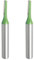 Aopin Router Bit 3mm Cutting Dia 6mm Shank Dia Single Flute Straight Bit Carbide for Woodworking Milling Cutter Tool, Green, Silver, 2Pcs