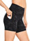 CRZ YOGA Damen Sport Radlerhose Blickdichte High Waist Biker Shorts Running Kurze Leggings mit Tasche - Naked Feeling Light - 15cm Dunkelgraue Tarnung 40